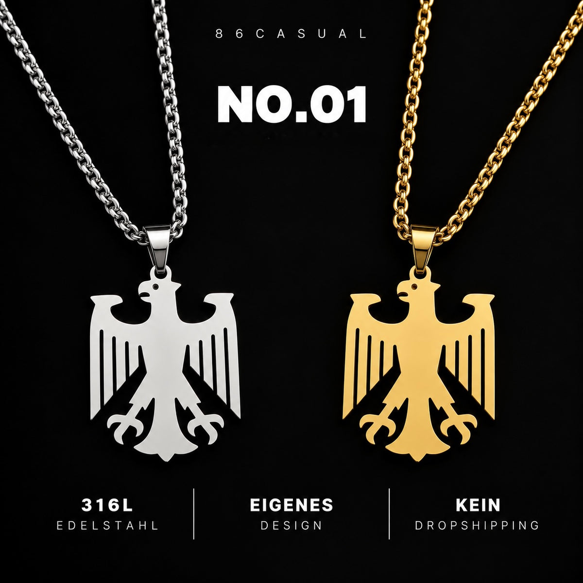 NO.01 | 86CASUAL DESIGN 316L EDELSTAHL KETTE